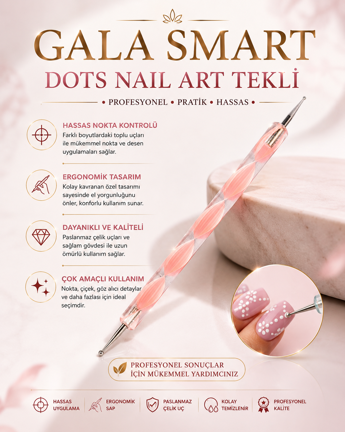 Dots Nail Art Tekli resmi