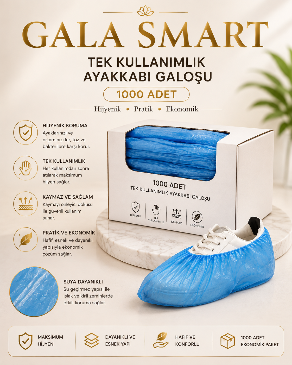 Tek Kullanımlık Ayakkabı Galoşu, 1000 Adet resmi
