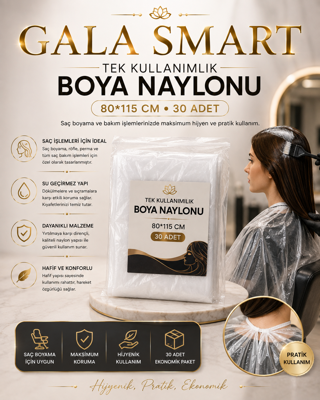 Tek Kullanımlık Boya Naylonu, 80*115 cm, 30 Adet resmi