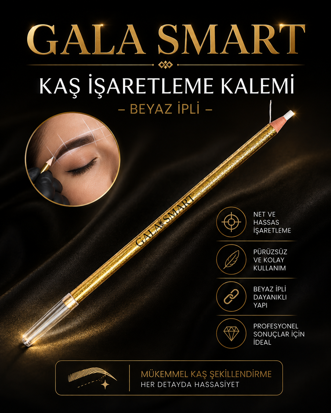Kaş İşaretleme Kalemi Beyaz İpli resmi