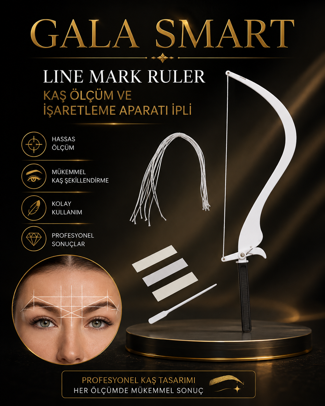 Line Mark Ruler - Kaş Ölçüm ve İşaretleme Aparatı İpli resmi