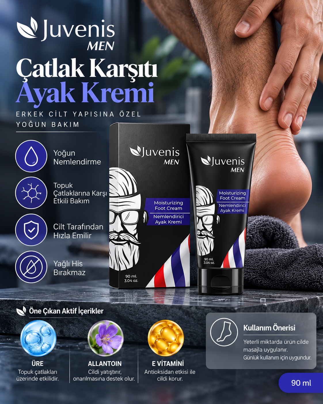 Juvenis Erkek Serisi Çatlak Karşıtı Ayak Kremi 90 gr resmi