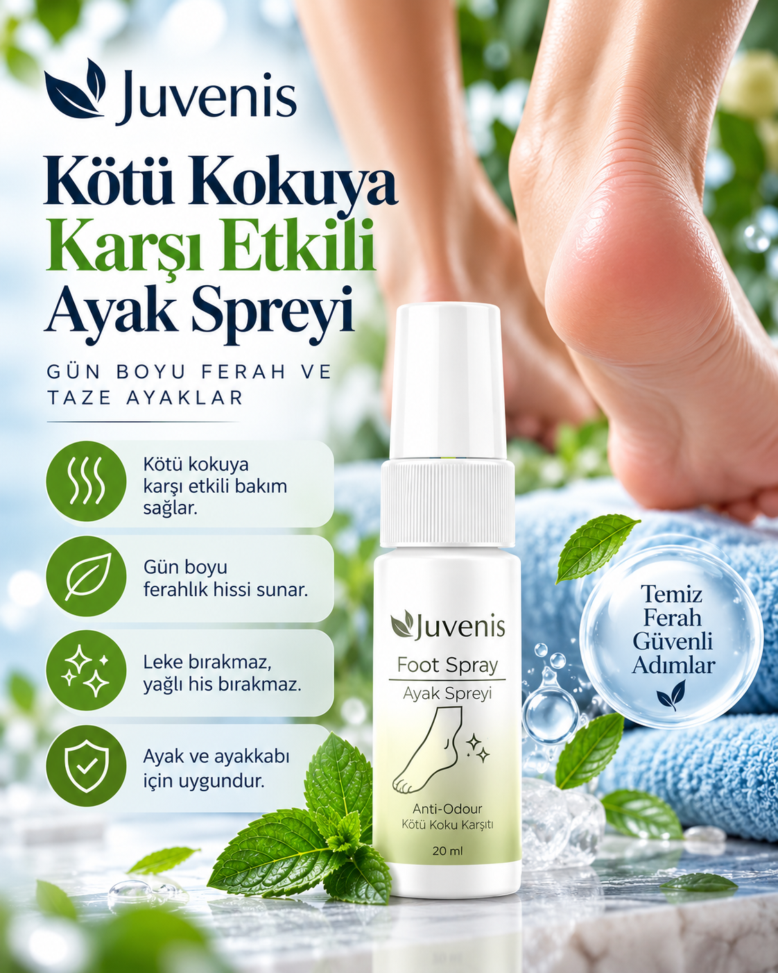Juvenis Kötü Koku Karşıtı Ayak Spreyi 20 ml resmi