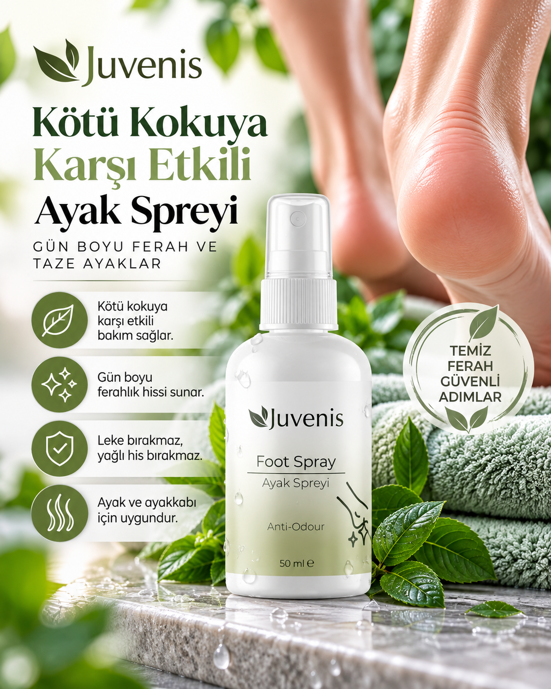 Juvenis Kötü Koku Karşıtı Ayak Spreyi 50 ml resmi