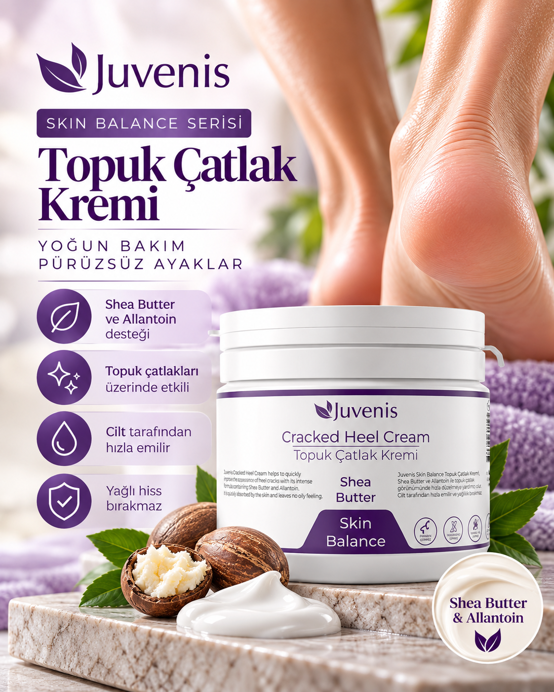 Juvenis Skin Balance Serisi Topuk Çatlak Kremi 500 gr resmi