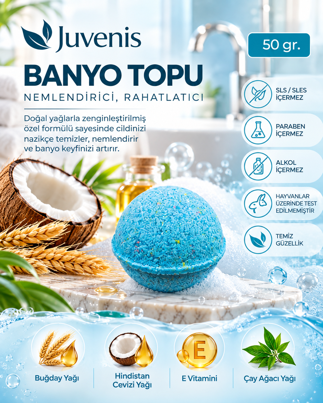 Juvenis Banyo Topu Mavi 50 gr resmi