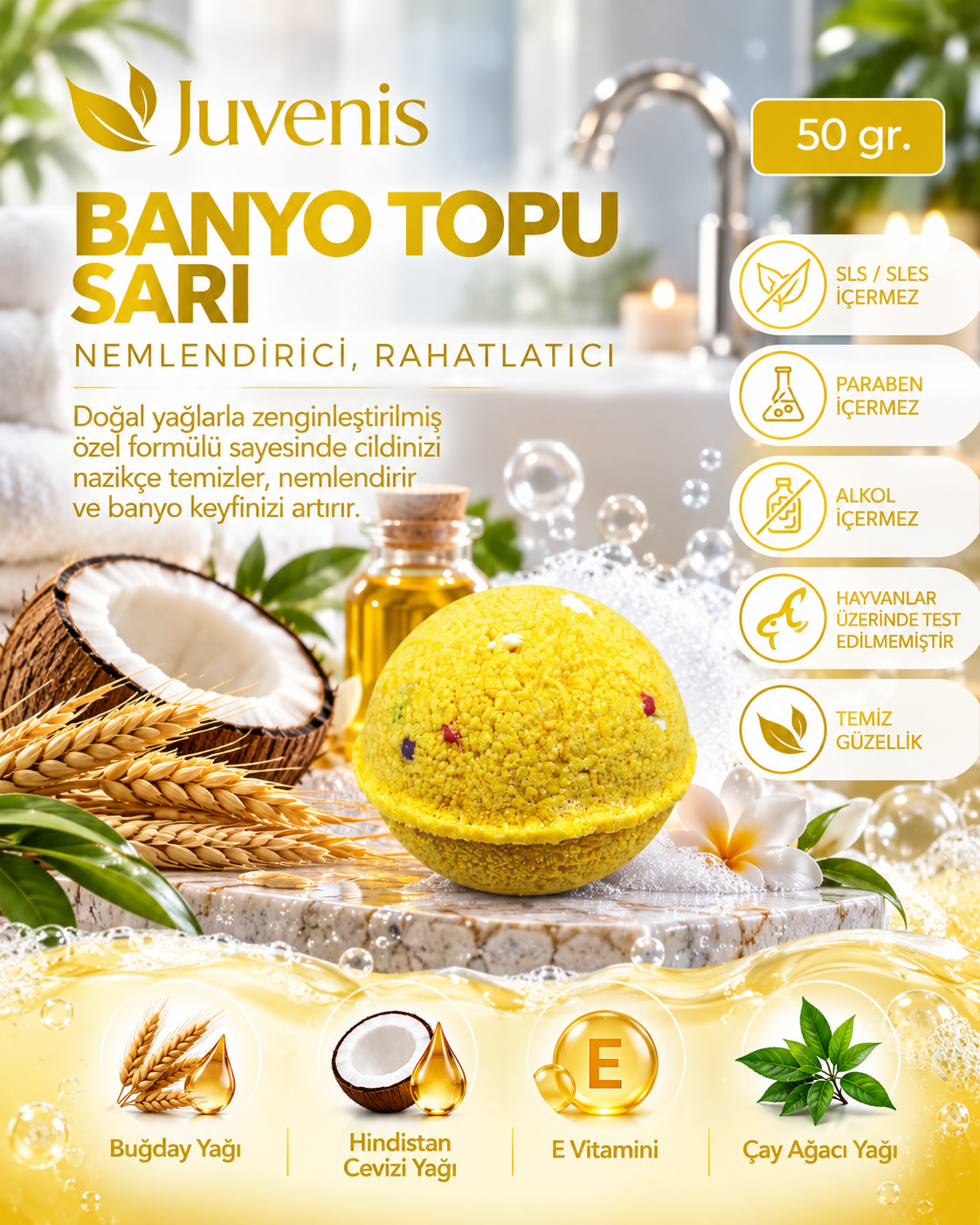 Juvenis Banyo Topu Sarı 50 gr resmi