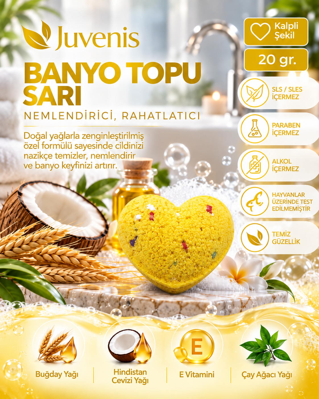 Juvenis Banyo Topu Sarı 20 gr resmi