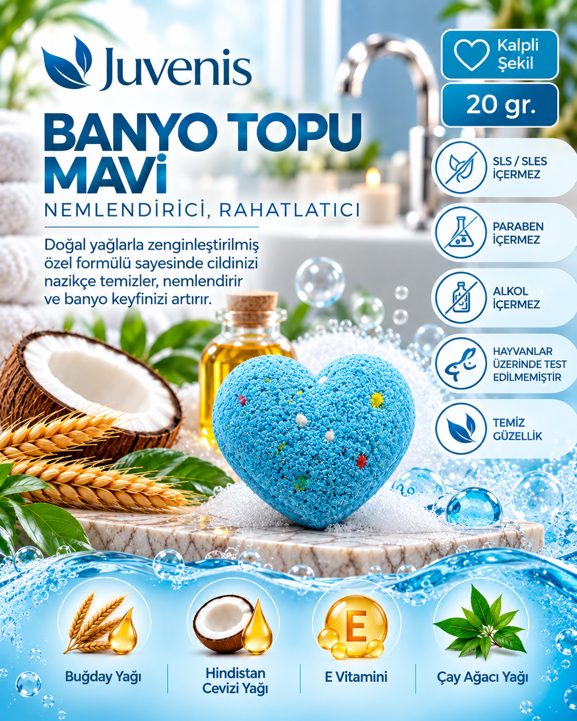 Juvenis Banyo Topu Mavi 20 gr resmi