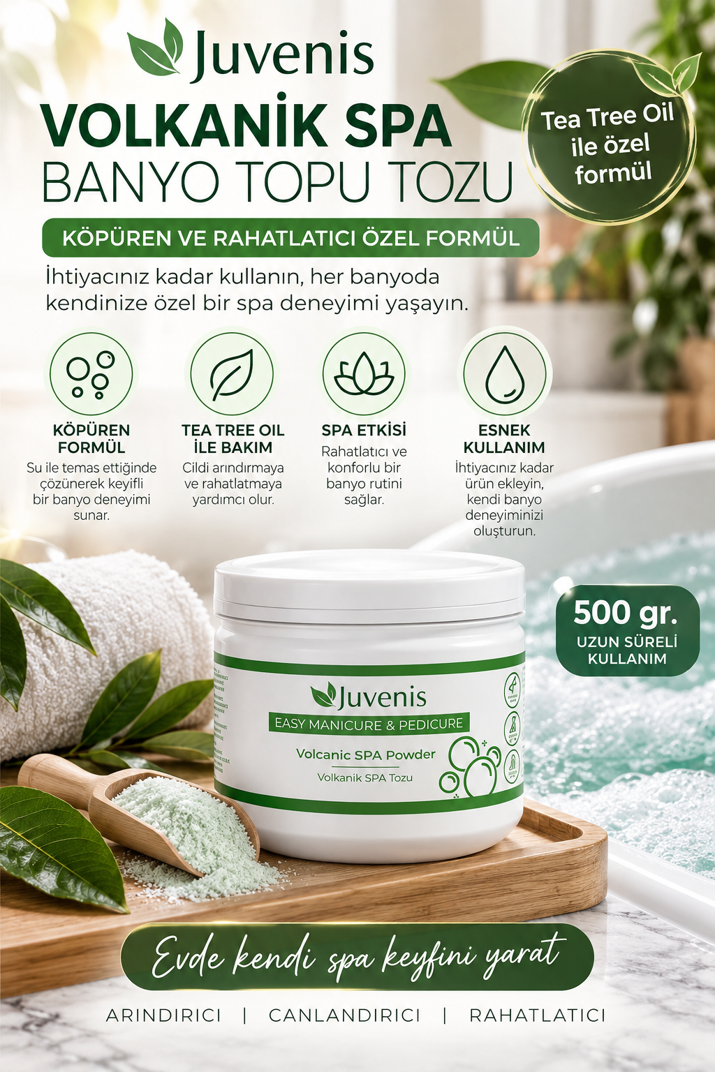 Juvenis Volkanik Spa Banyo Topu Tozu resmi