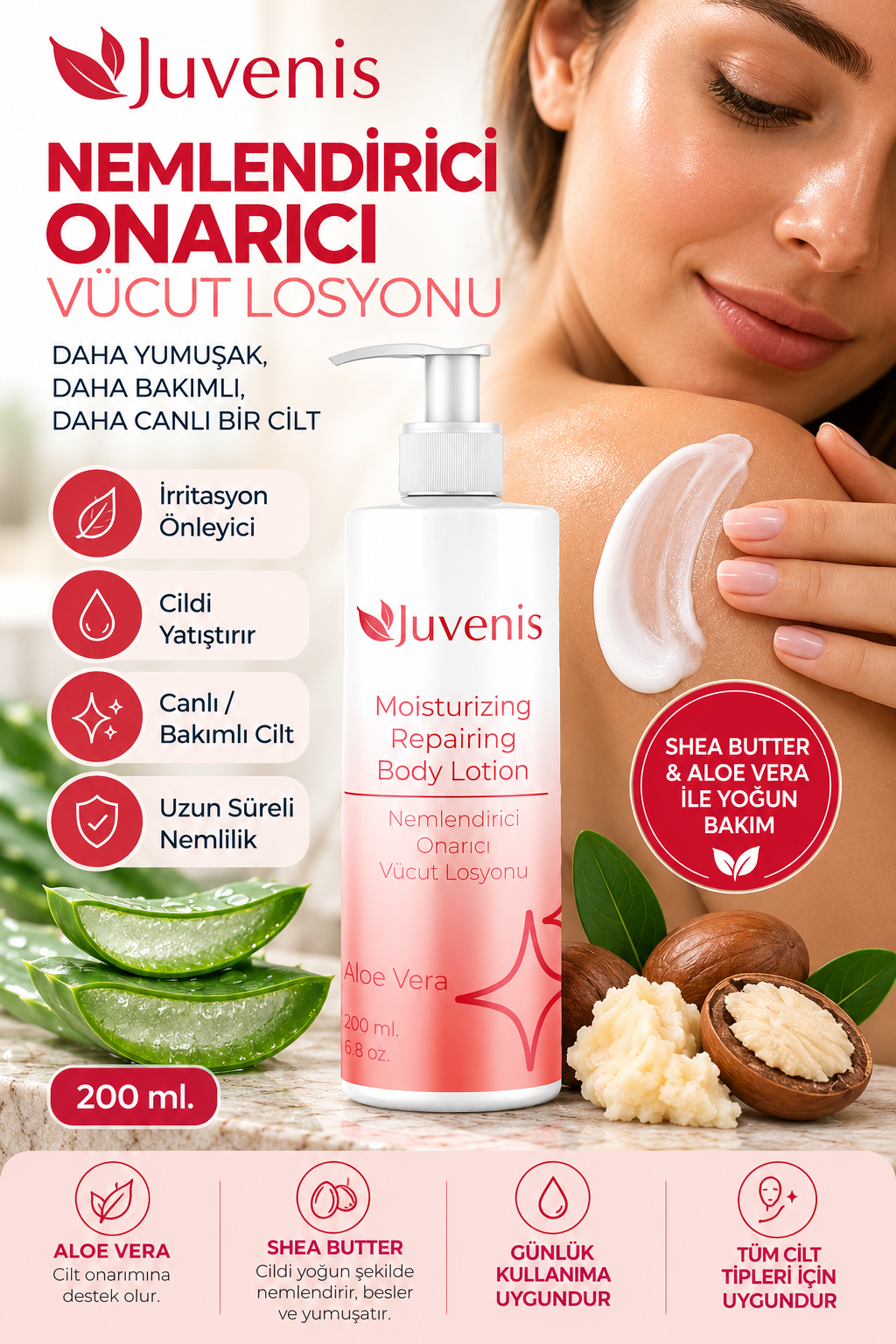 Juvenis Nemlendirici Onarıcı Vücut Losyonu 200 gr resmi