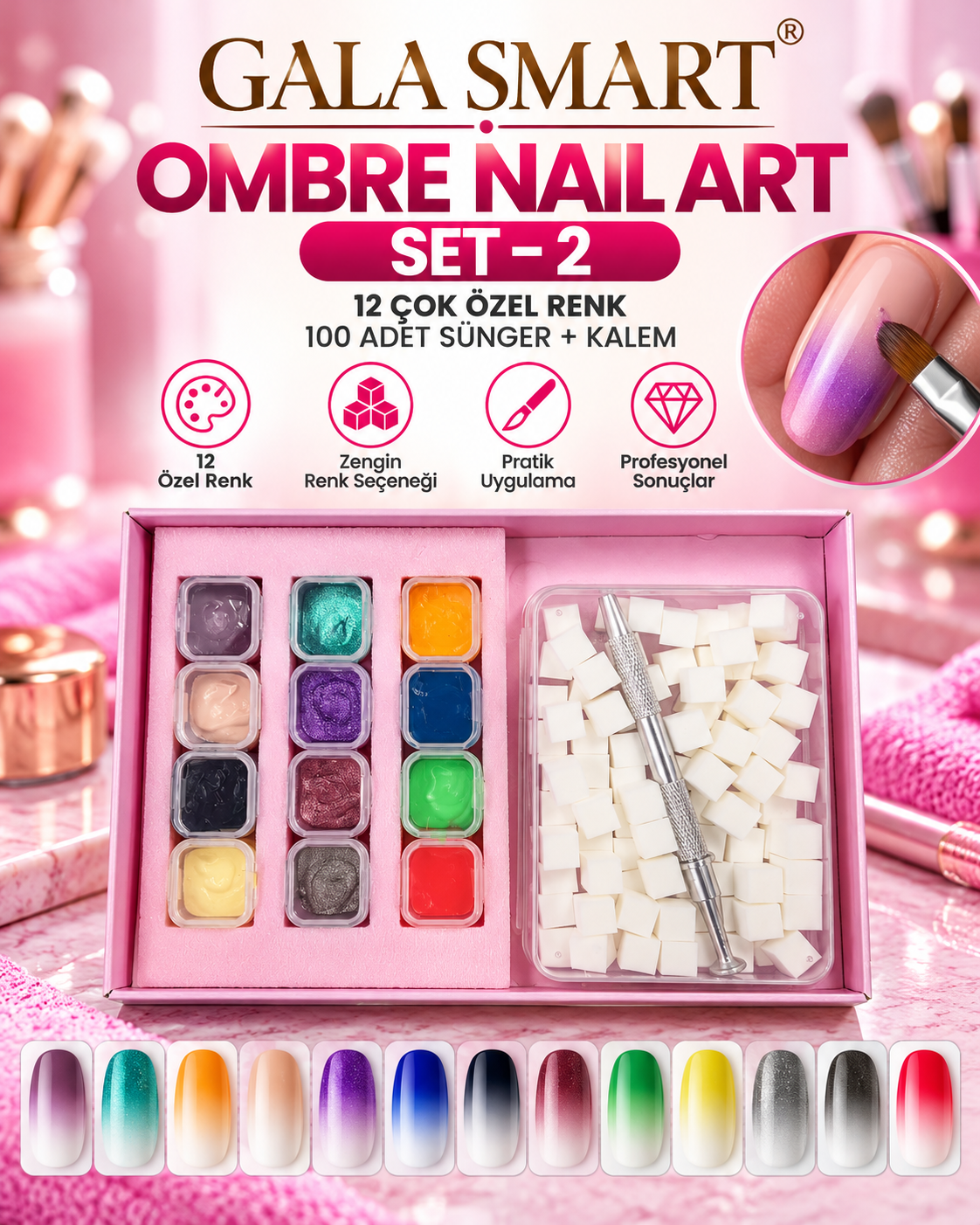 Ombre Nail Art - Set 2 resmi