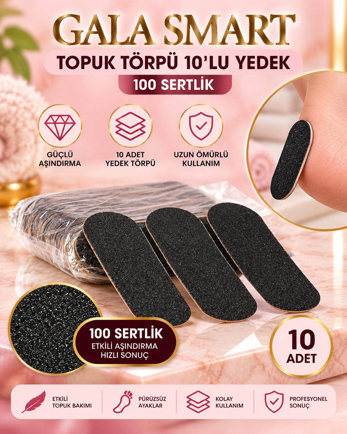 Topuk Törpü 100 Sertlik 10'lu Yedek resmi