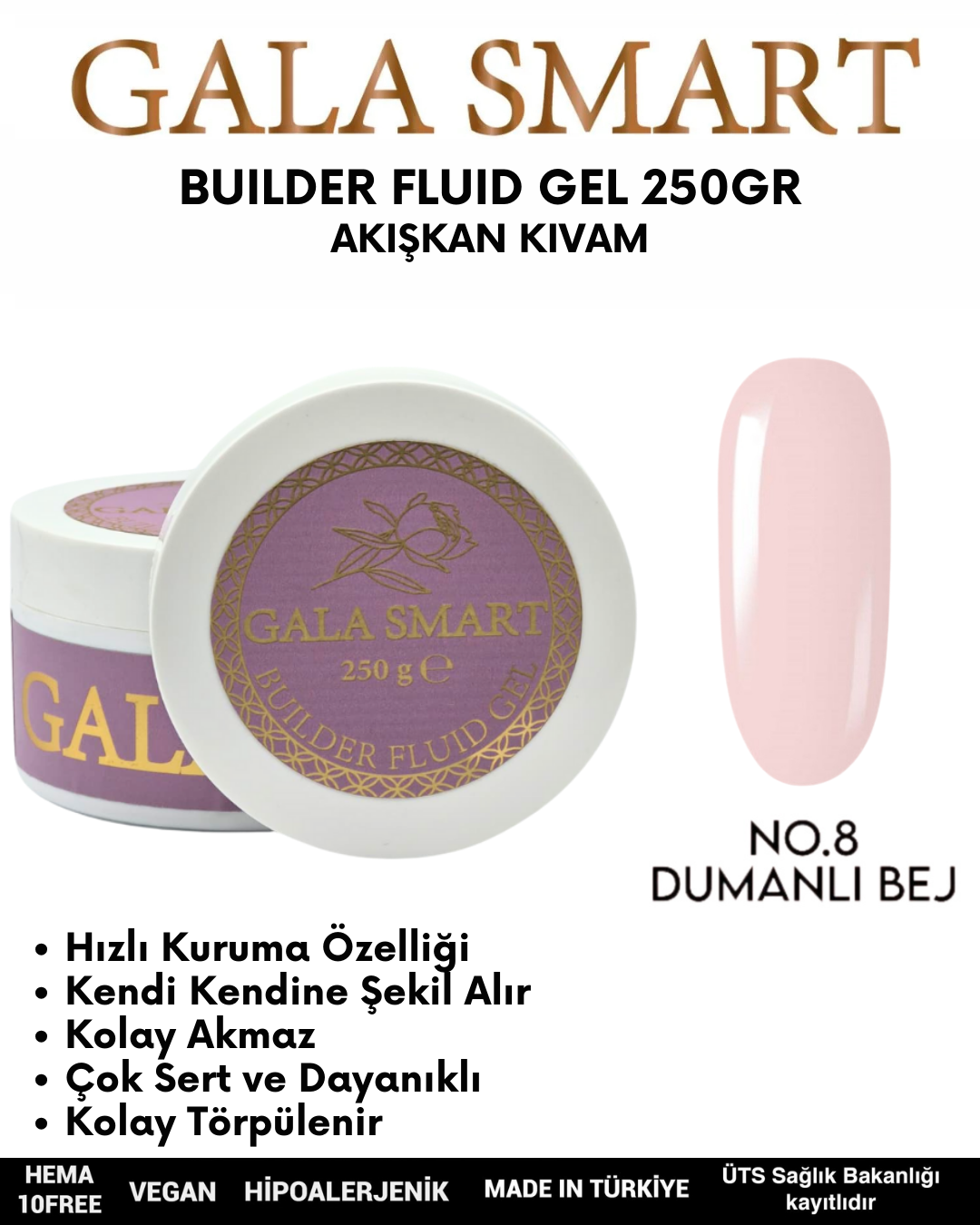 Builder Fluid Gel 250gr No: No: 08 resmi
