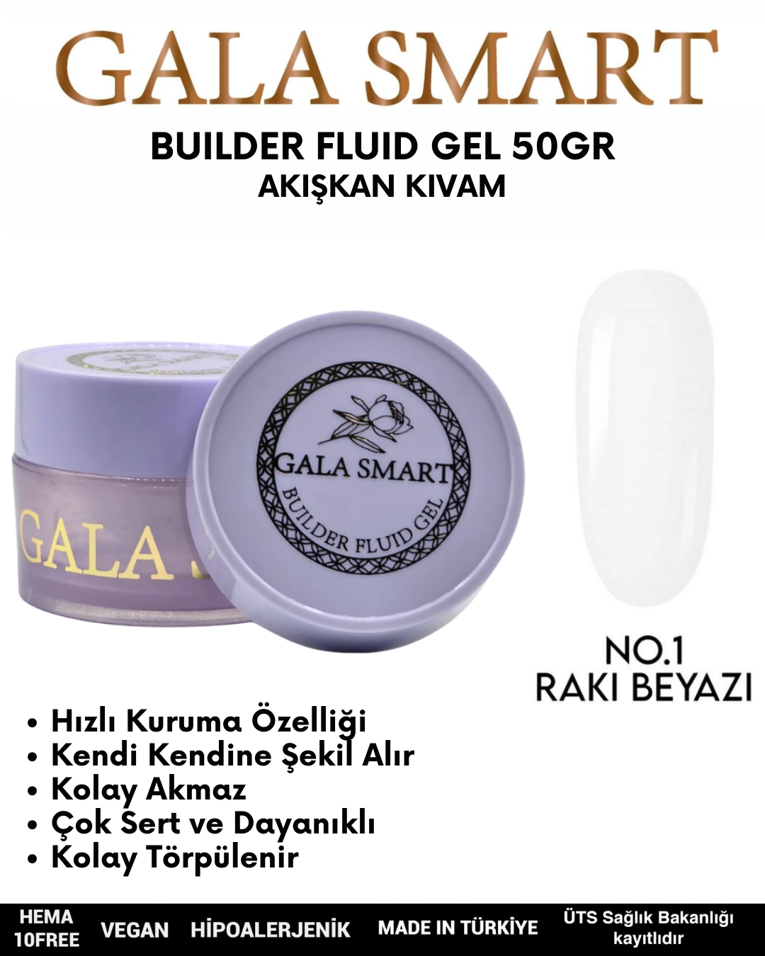 Builder Fluid Gel 50gr No: 01 resmi