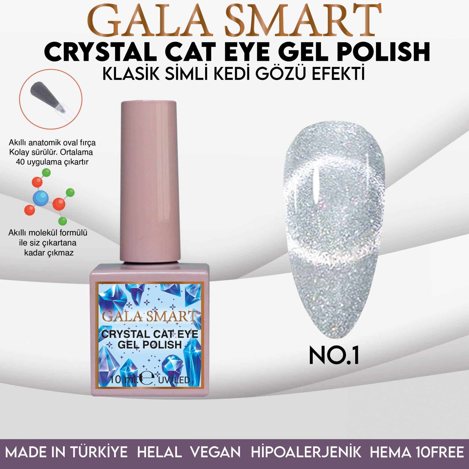 Crystal Cat Eye Gel Polish No: CCE-1 resmi