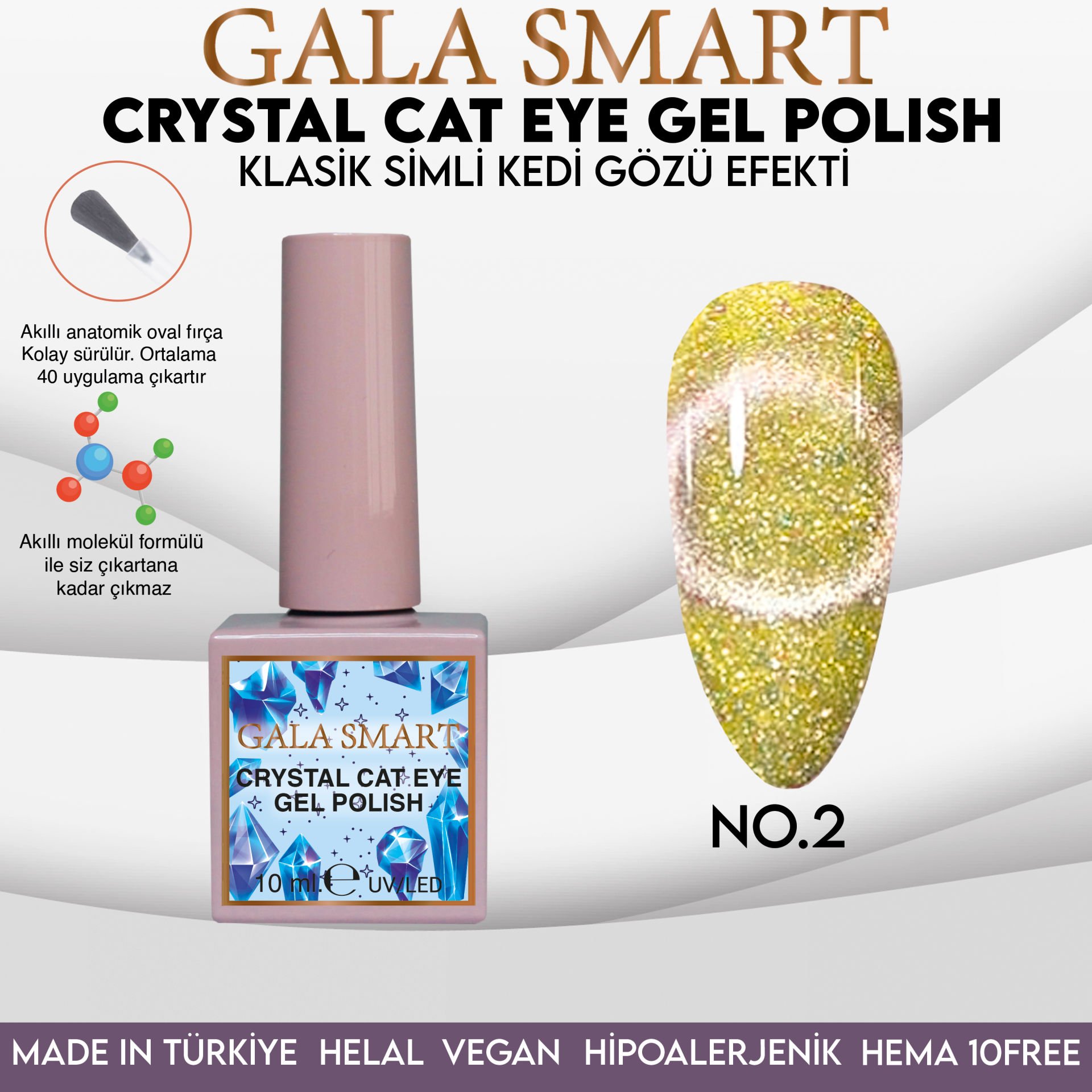 Crystal Cat Eye Gel Polish No: CCE-2 resmi