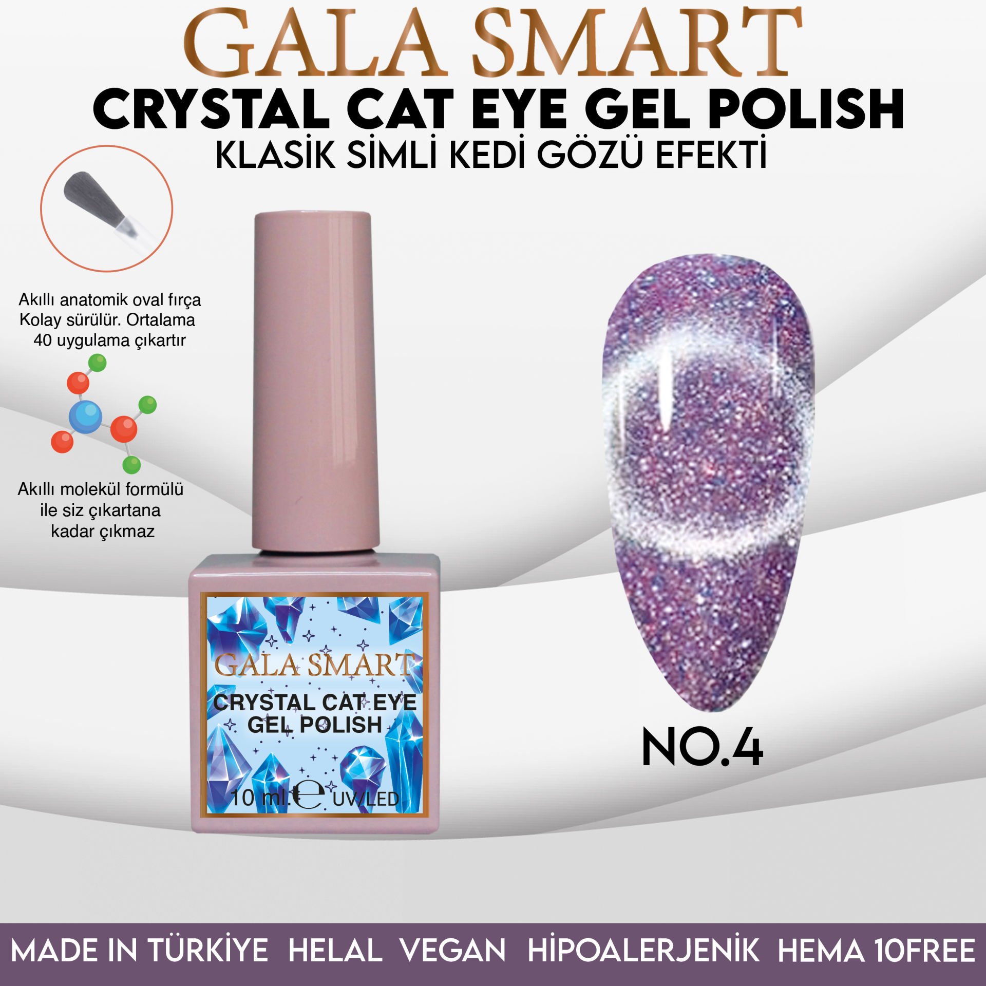 Crystal Cat Eye Gel Polish No: CCE-4 resmi