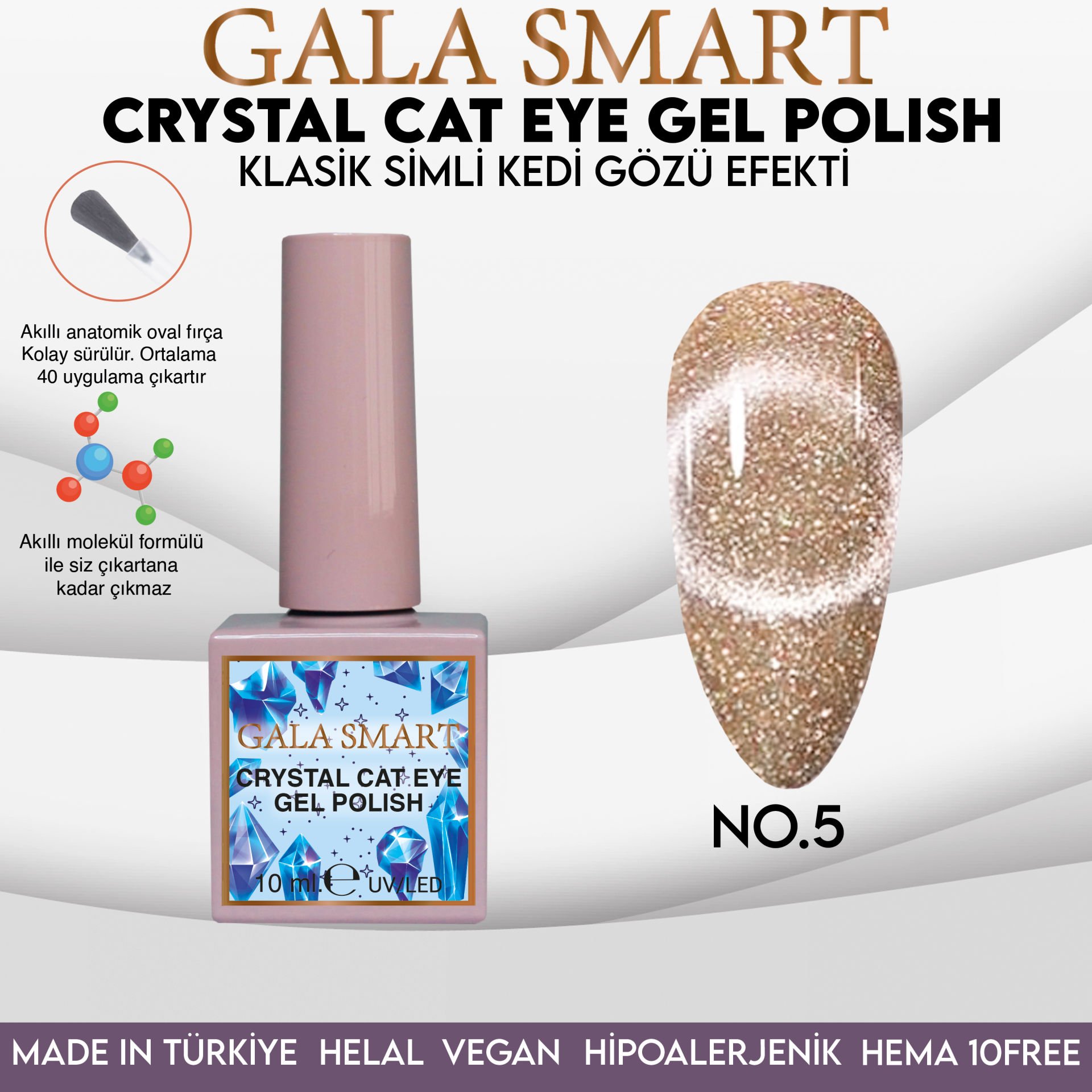 Crystal Cat Eye Gel Polish No: CCE-5 resmi