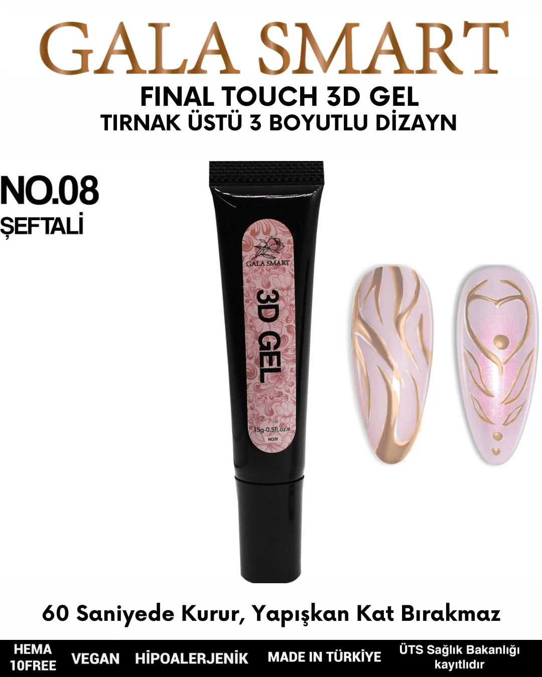3D Gel 15gr No: 08 resmi