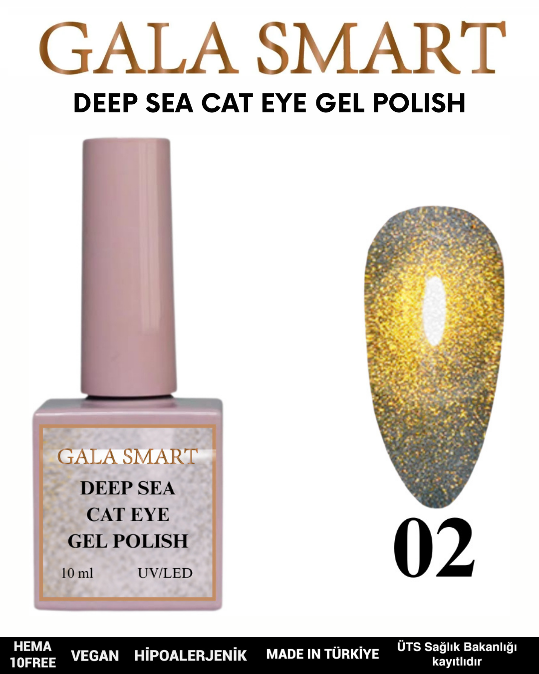 Deep Sea Cat Eye Gel Polish No: 02 resmi