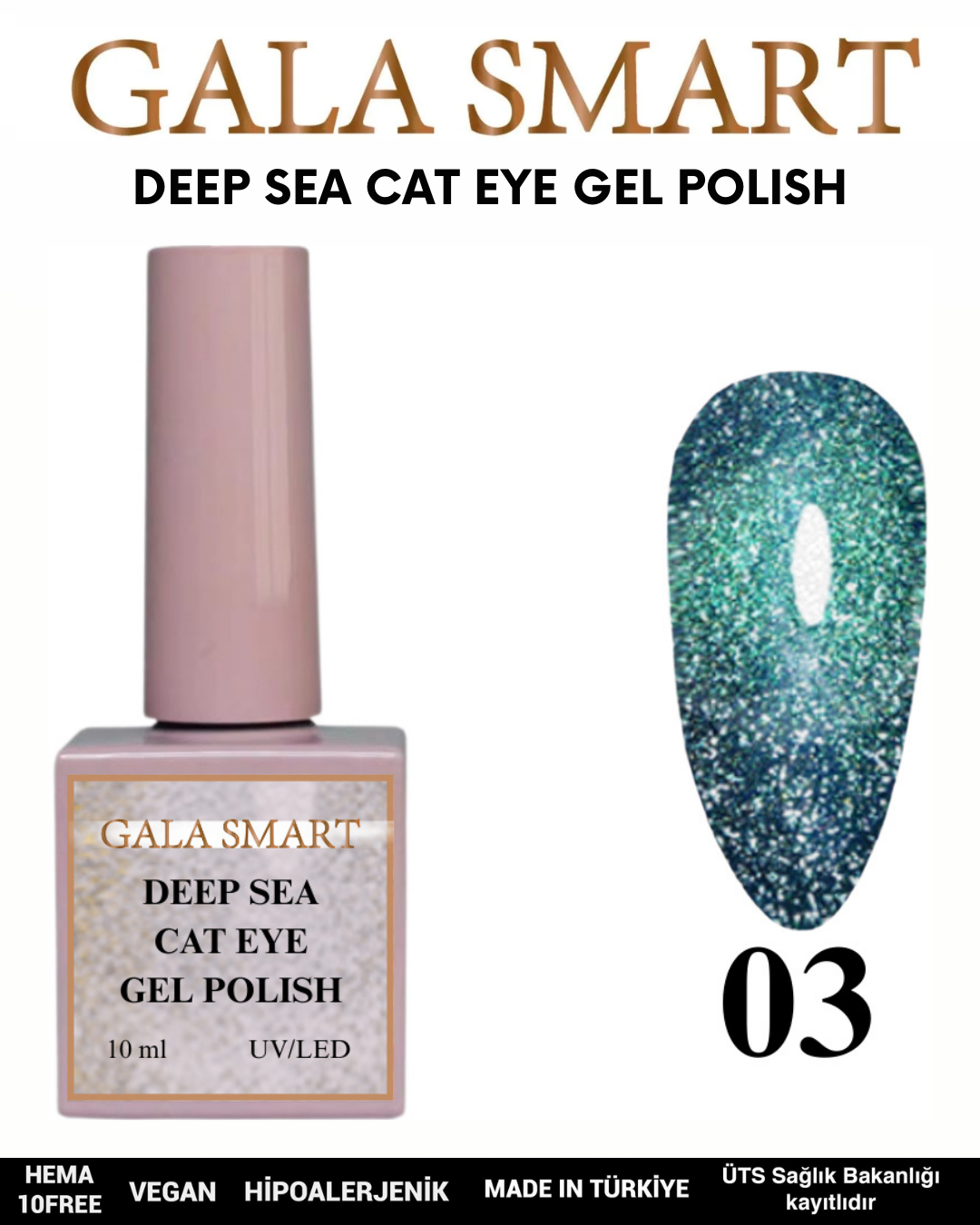 Deep Sea Cat Eye Gel Polish No: 03 resmi