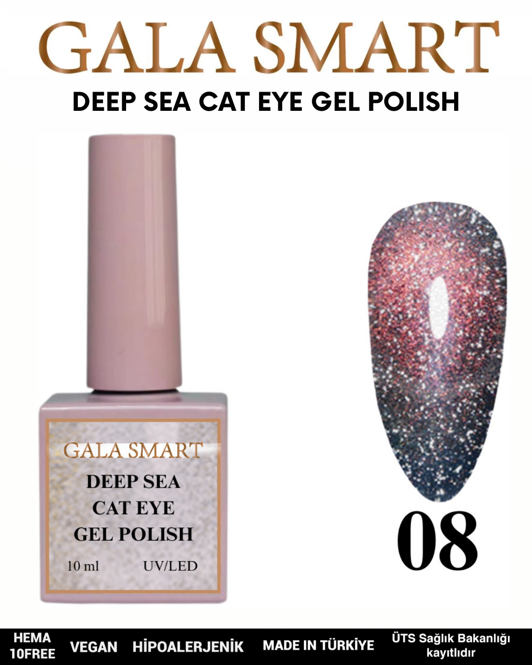 Deep Sea Cat Eye Gel Polish No: 08 resmi
