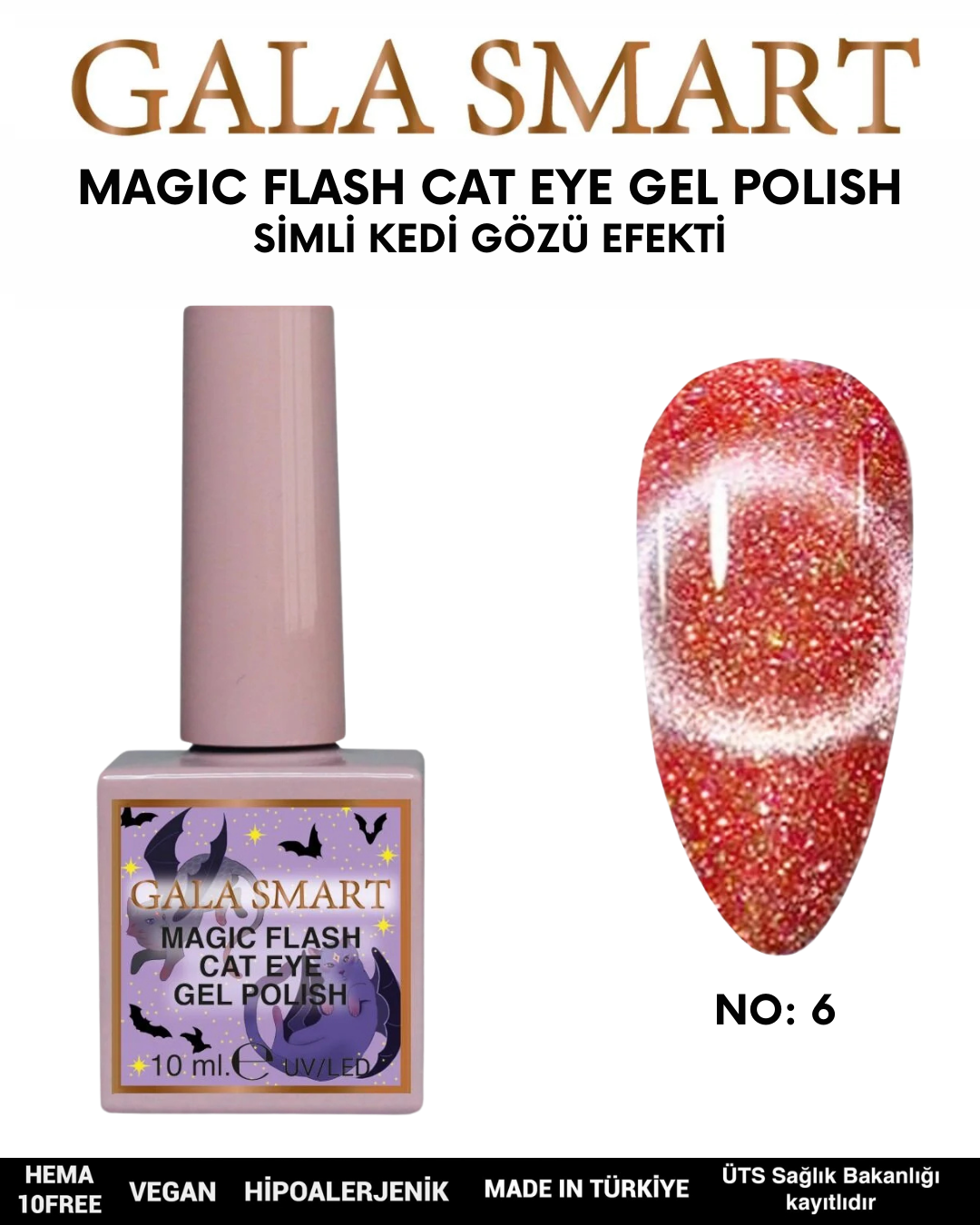 Magic Flash Cat Eye Gel Polish No: CAT-6 resmi