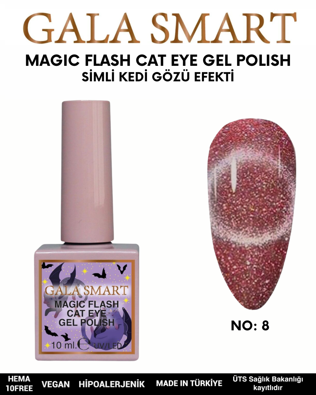 Magic Flash Cat Eye Gel Polish No: CAT-8 resmi