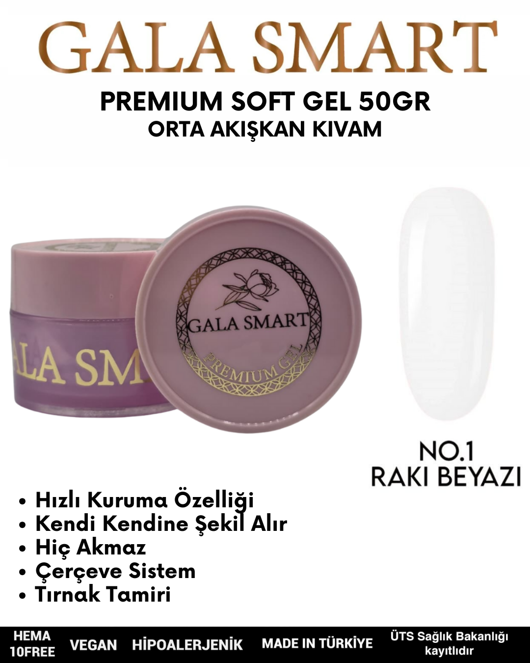 Premium Soft Gel 50gr No: 01 resmi