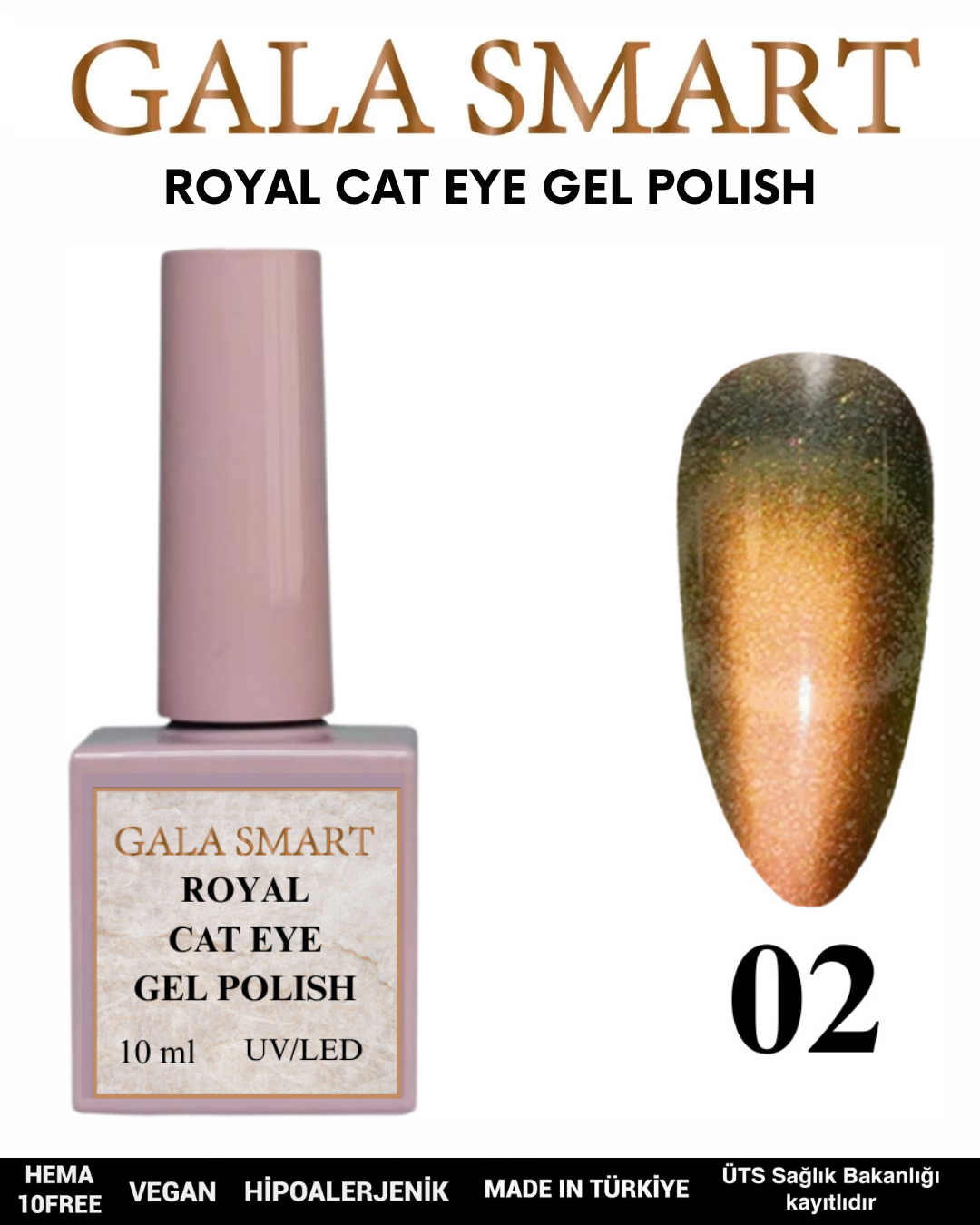 Royal Cat Eye Gel Polish No: 02 resmi